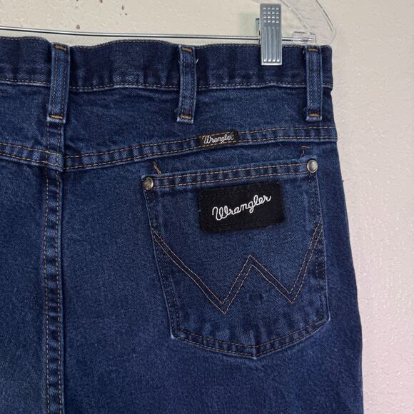 Wrangler Jeans Mens 34 X 32 Straight Leg Regular Fit Denim Cotton Cowboy Vintage - Picture 5 of 10